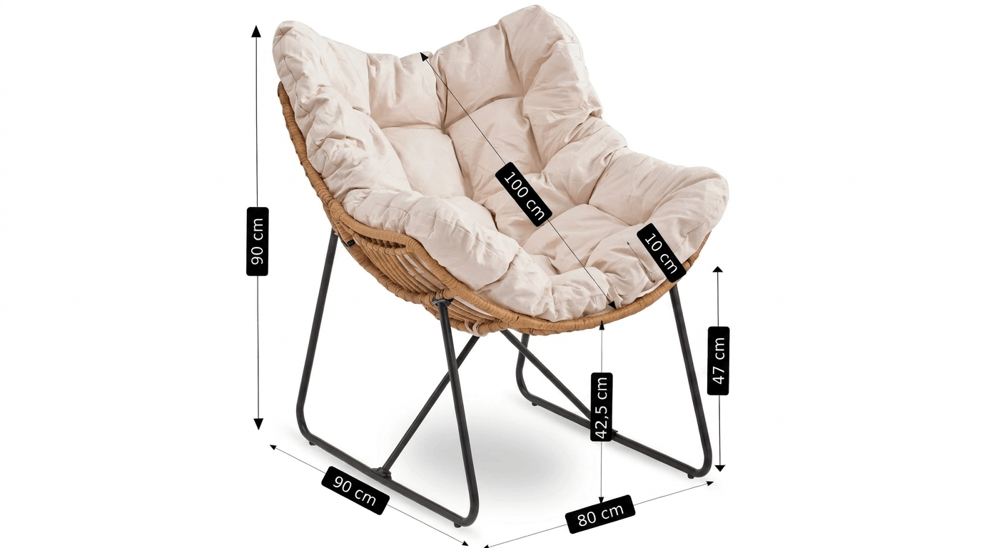 Fauteuil FIN lounge design – confort et élégance - TRUST INDUSTRIE - Beige - 