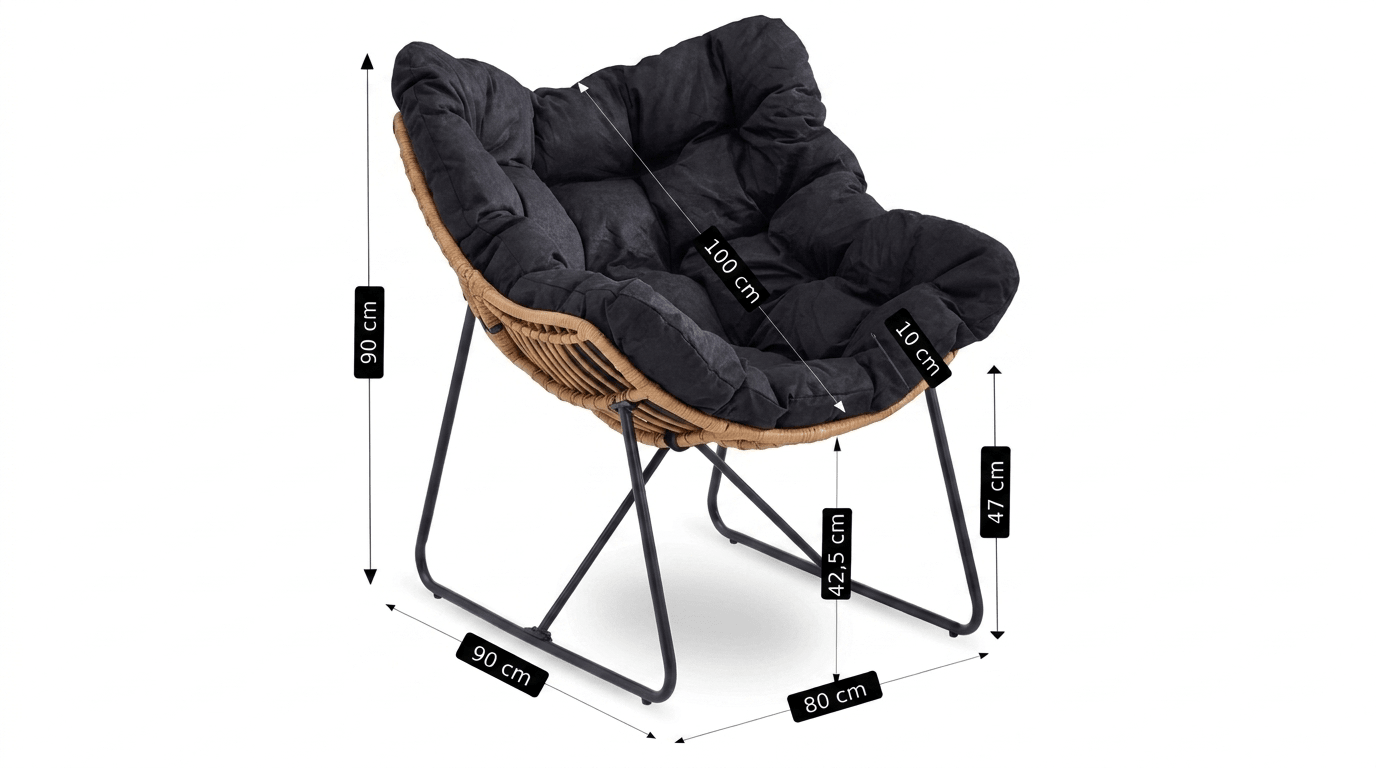Fauteuil FIN lounge design – confort et élégance - TRUST INDUSTRIE - Noir - 