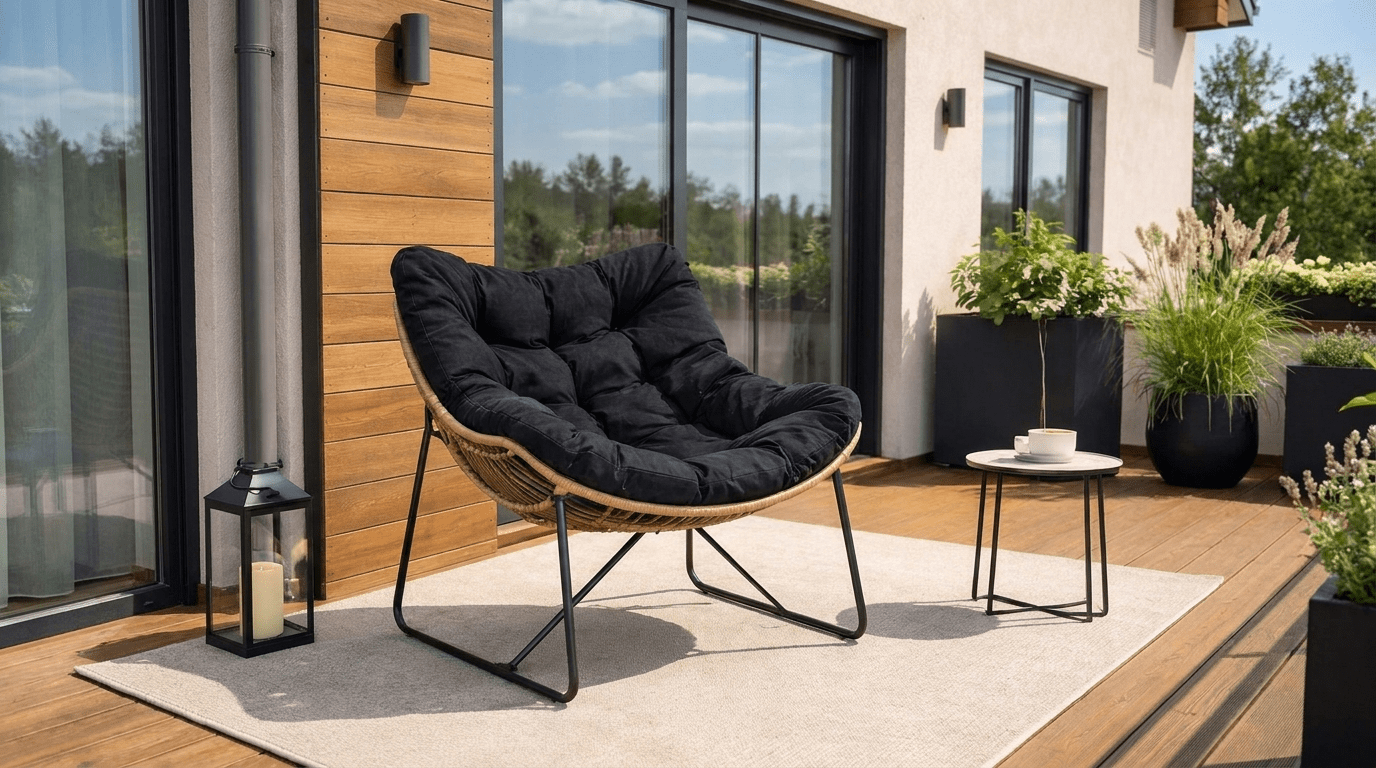Fauteuil FIN lounge design – confort et élégance - TRUST INDUSTRIE - Noir - 