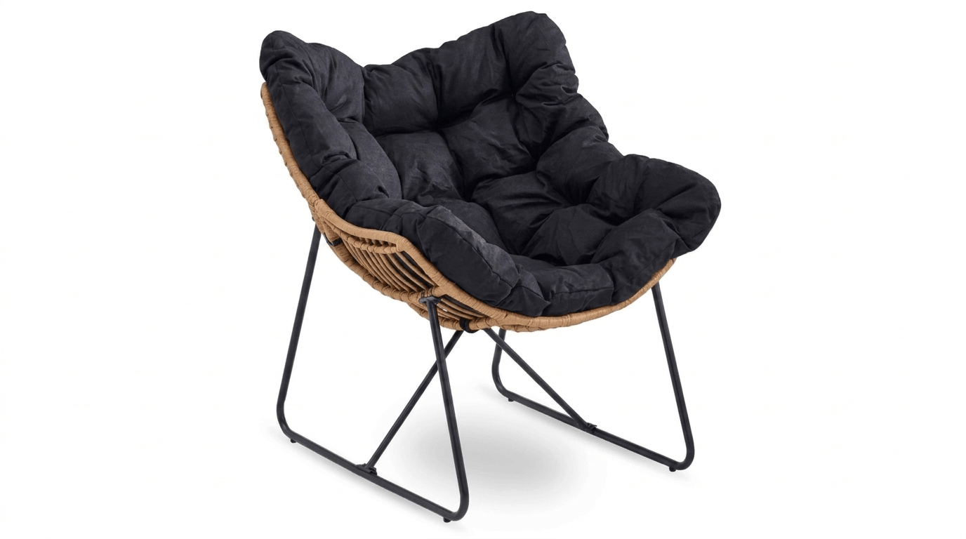 Fauteuil FIN lounge design – confort et élégance - TRUST INDUSTRIE - Noir - 