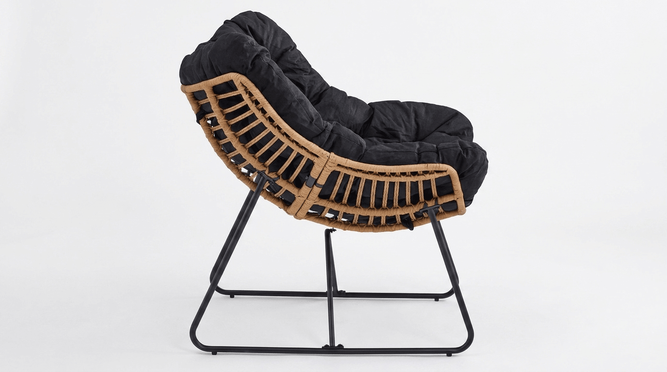 Fauteuil FIN lounge design – confort et élégance - TRUST INDUSTRIE - Noir - 