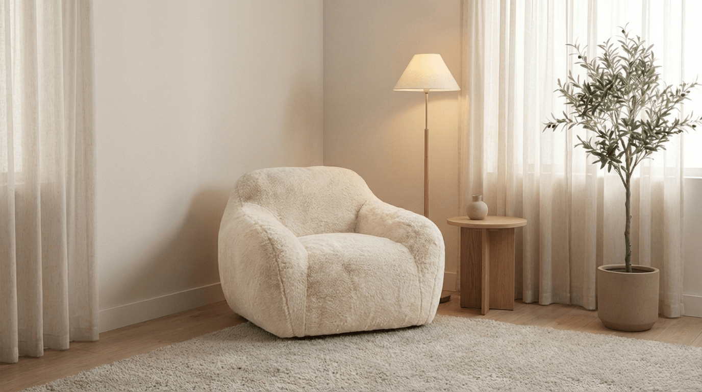 Fauteuil HUG en doudou - TRUST INDUSTRIE - Beige - 