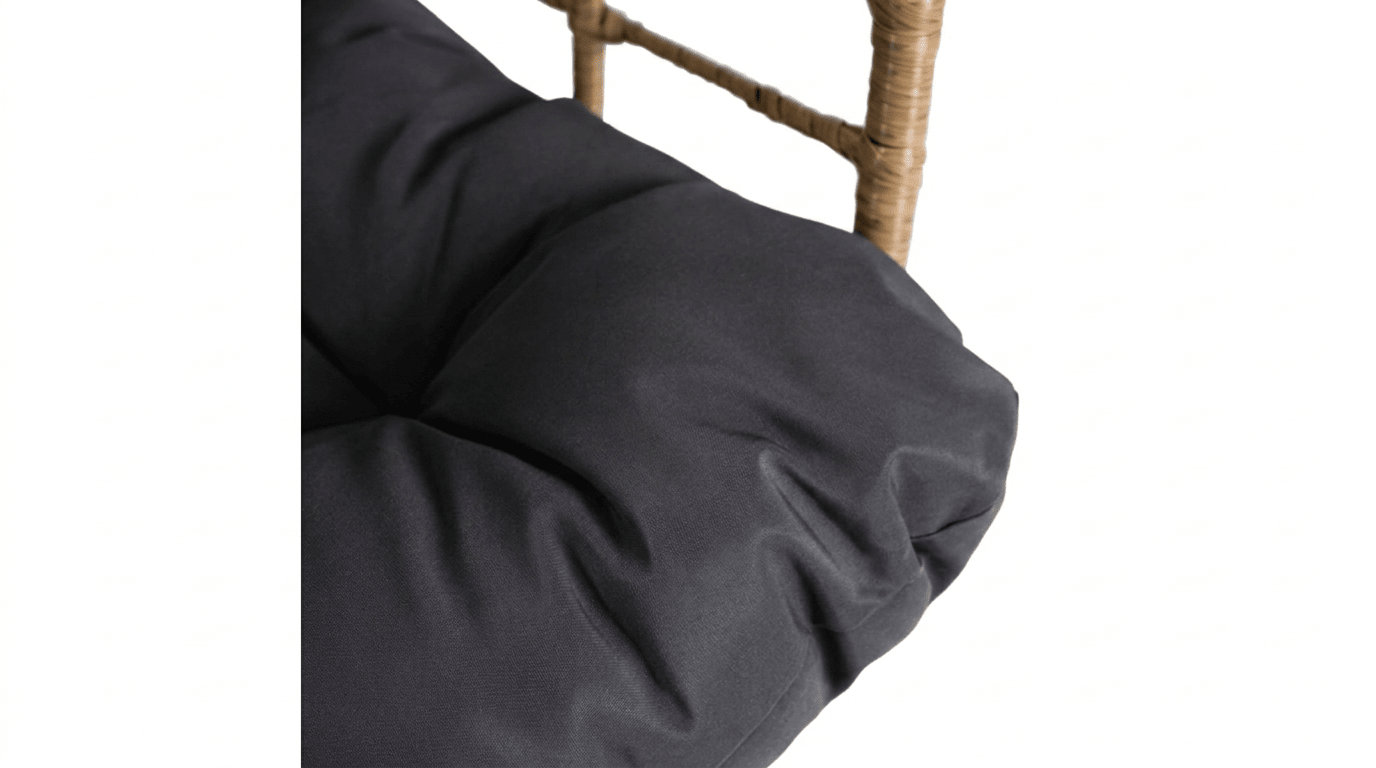 Fauteuil MADISON en rotin naturel avec coussin gris – design lounge - TRUST INDUSTRIE - 