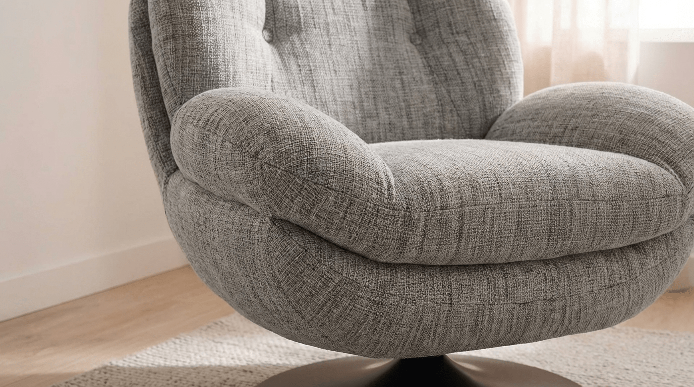 Fauteuil MEMENTO pivotant en tissu chiné design - TRUST INDUSTRIE - Gris - Avec - 