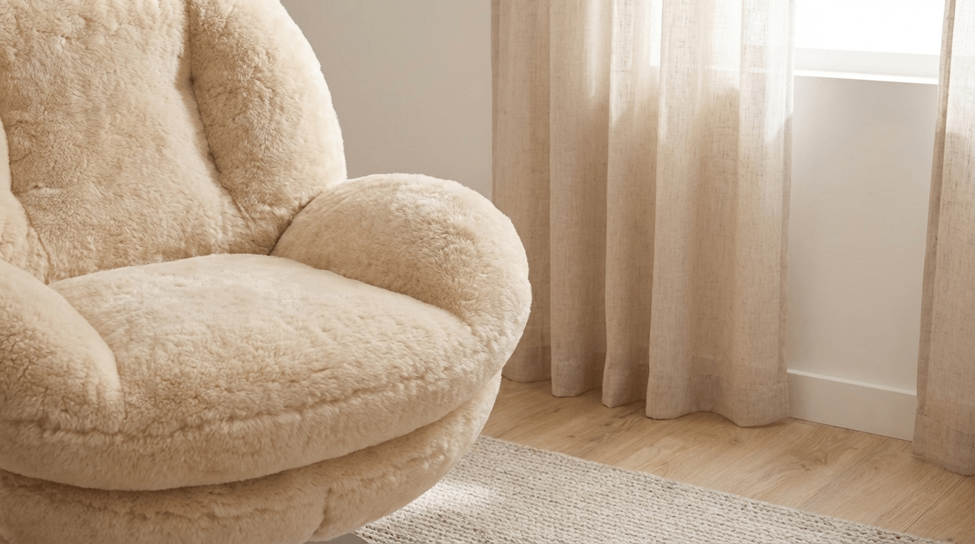 Fauteuil MEMENTO pivotant en velours design - TRUST INDUSTRIE - Avec - Beige - 