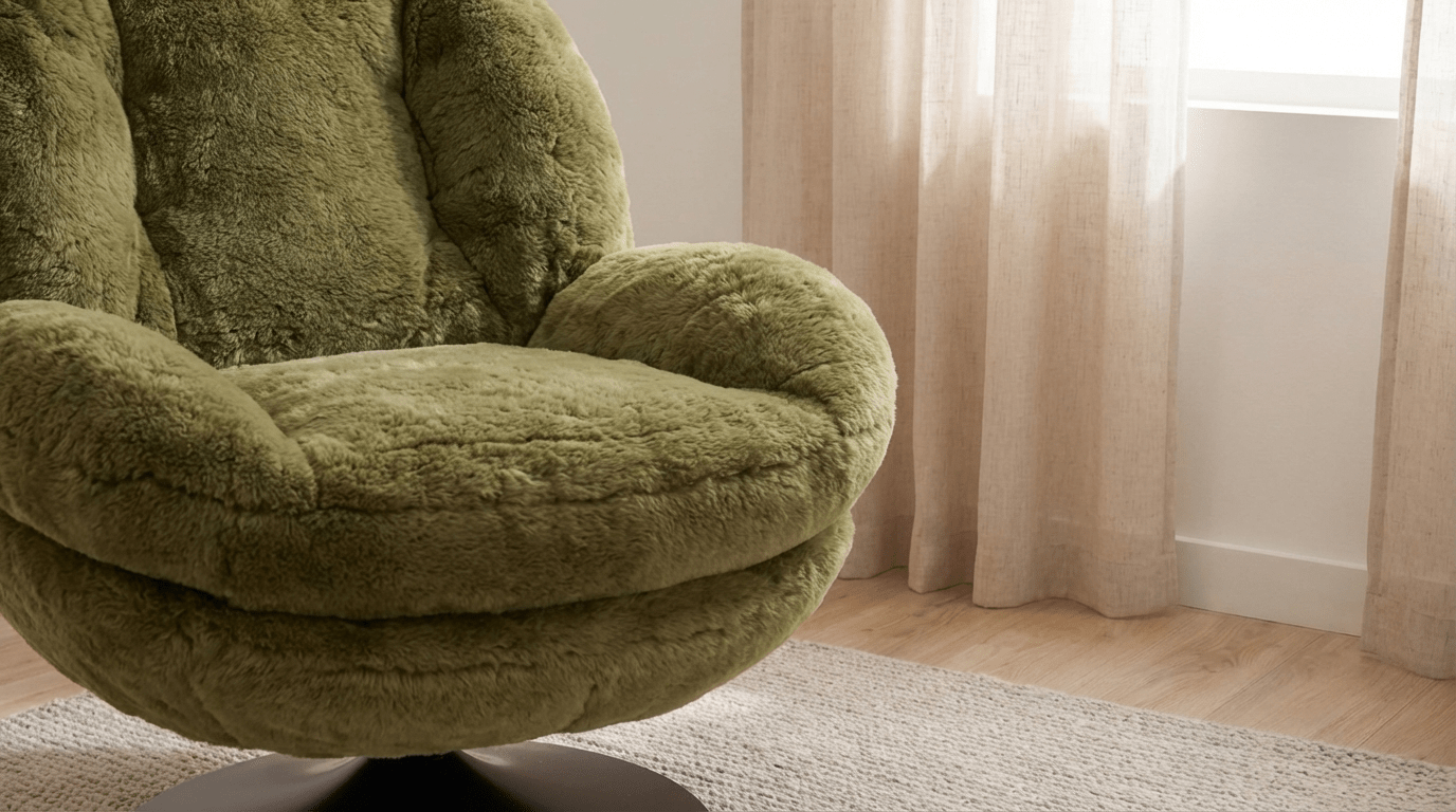 Fauteuil MEMENTO pivotant en velours design - TRUST INDUSTRIE - Avec - Vert - 