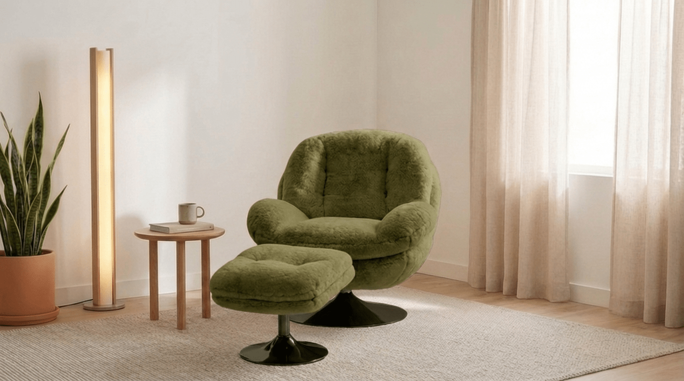 Fauteuil MEMENTO pivotant en velours design - TRUST INDUSTRIE - Avec - Beige - 