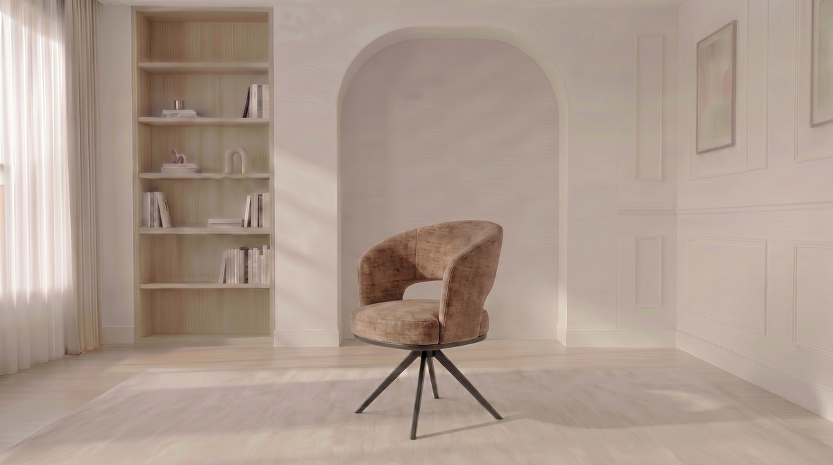 Lot de 2 chaises pivotantes AVENA en tissu