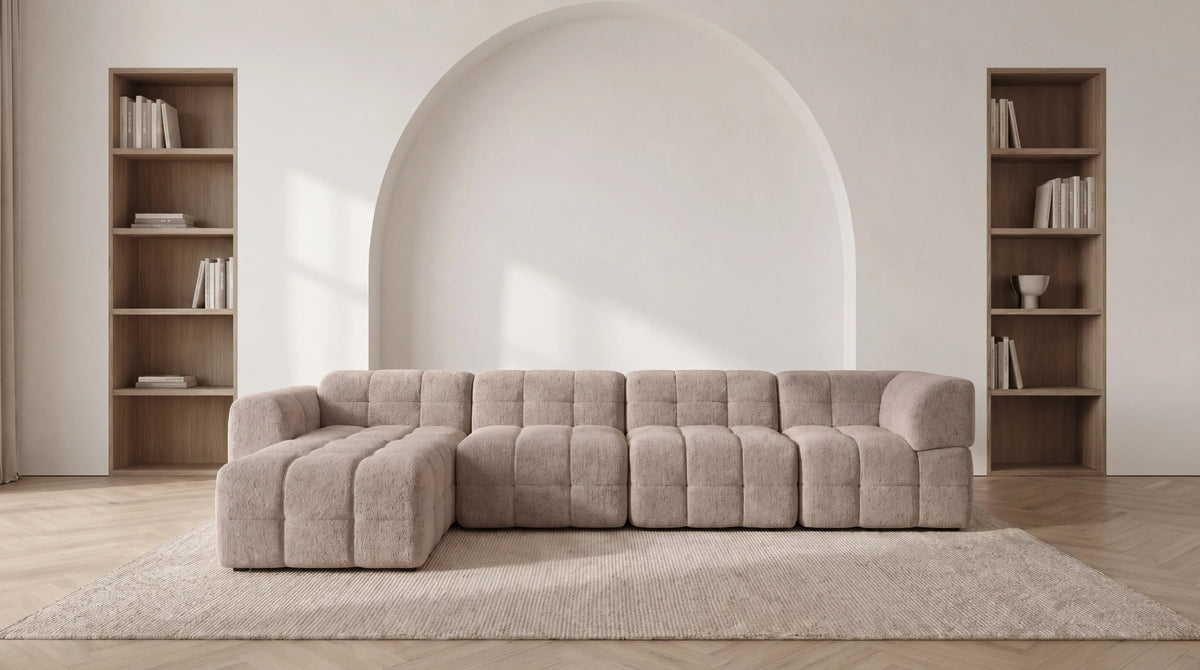 Canapé modulable 5 places MARQUIS en tissu - TRUST INDUSTRIE - Taupe - Gauche - 