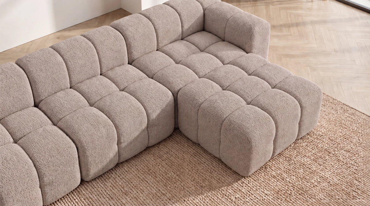 Canapé modulable 5 places MARQUIS en tissu - TRUST INDUSTRIE - Taupe - Droit - 