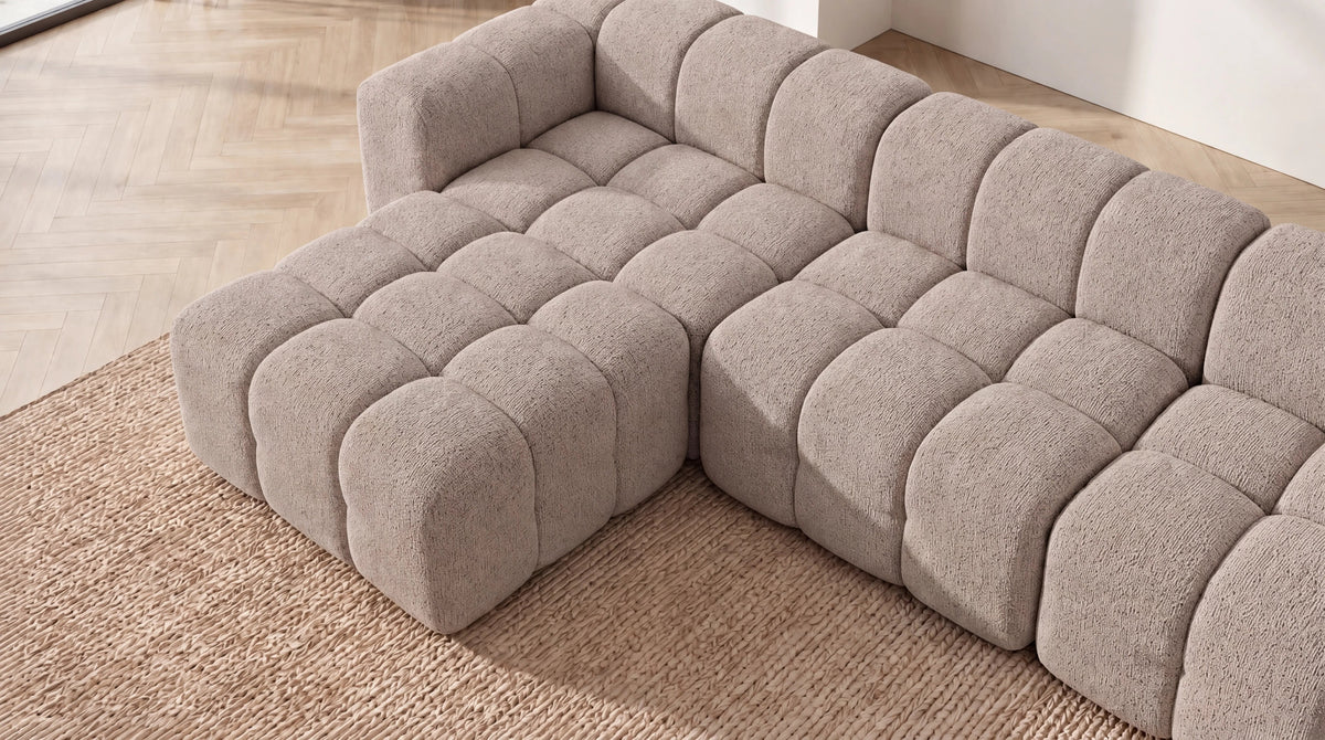 Canapé modulable 5 places MARQUIS en tissu - TRUST INDUSTRIE - Taupe - Gauche - 