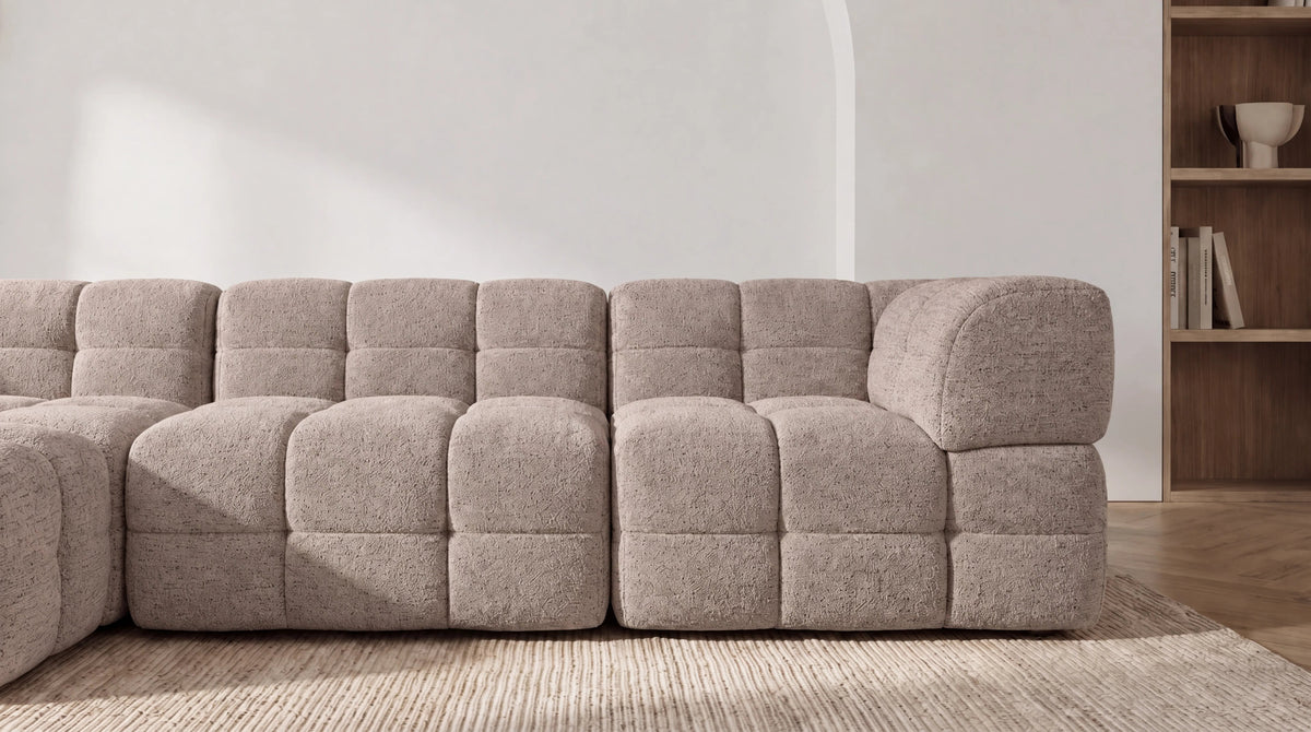 Canapé modulable 5 places MARQUIS en tissu - TRUST INDUSTRIE - Taupe - Gauche - 