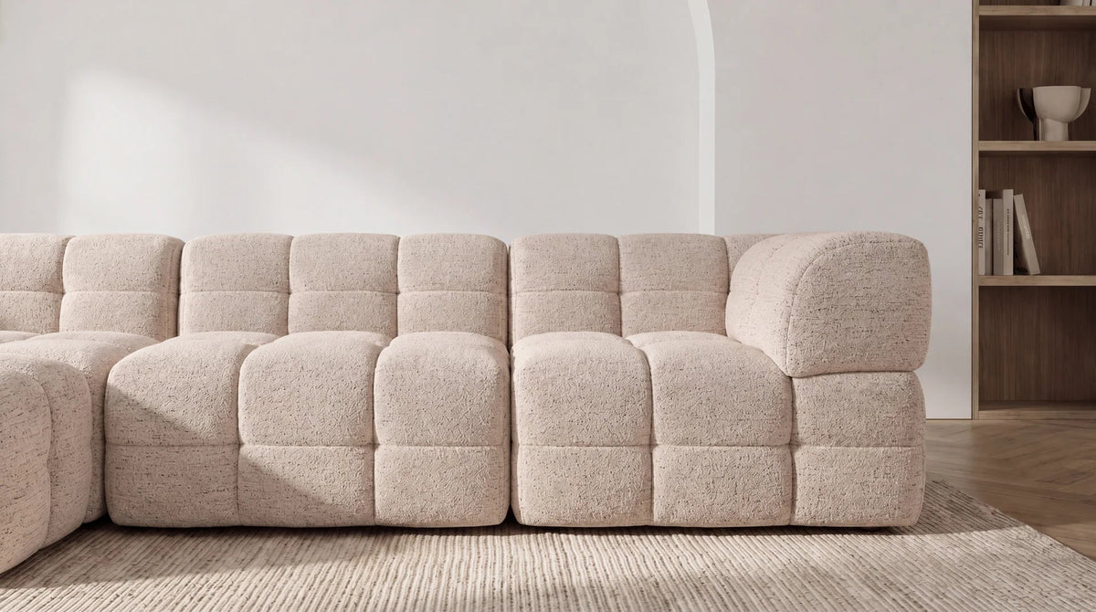 Canapé modulable 5 places MARQUIS en tissu - TRUST INDUSTRIE - Beige - gauche - 