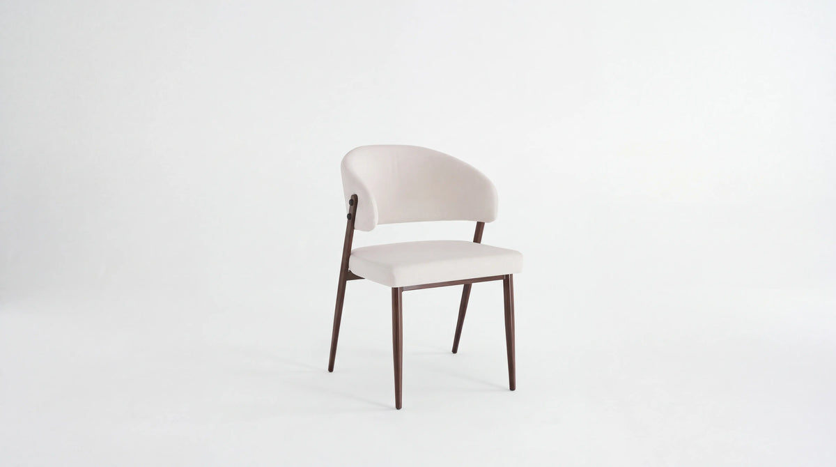 CHAISE LAMIA Pied Bois noyer Assise Beige
