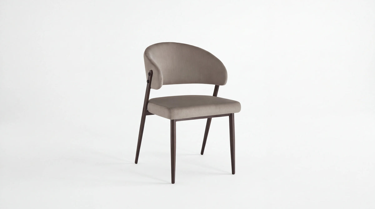 CHAISE LAMIA Pied Bois noyer Assise Taupe