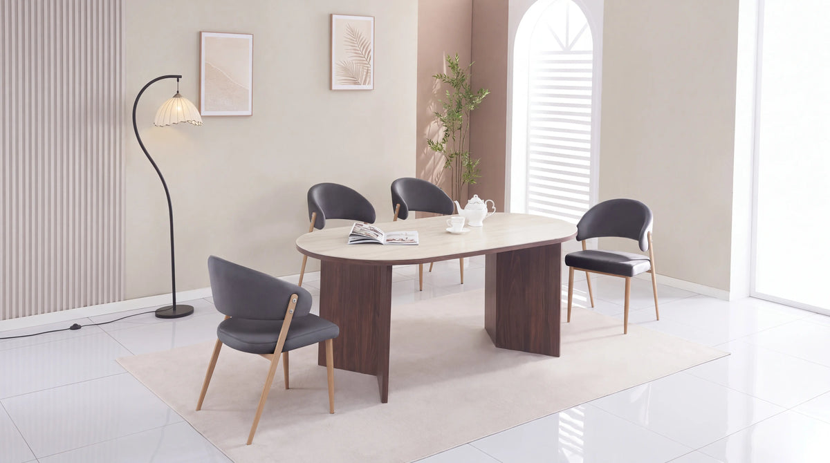 CHAISE LAMIA Pied Bois naturel Assise Gris