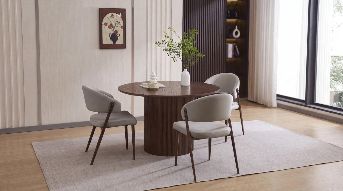 CHAISE LAMIA Pied Bois noyer Assise Taupe
