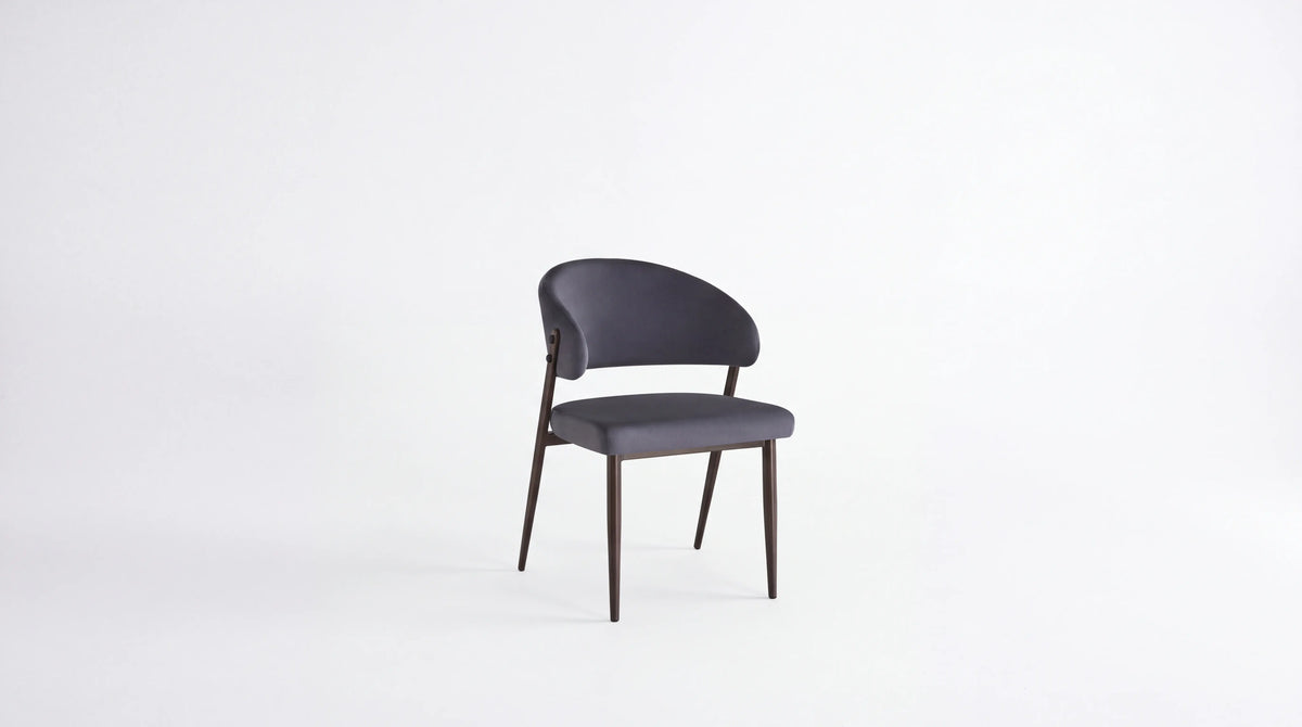 CHAISE LAMIA Pied Bois noyer Assise Gris