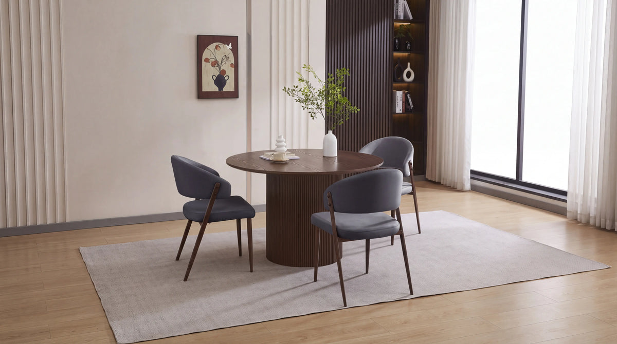 CHAISE LAMIA Pied Bois noyer Assise Gris