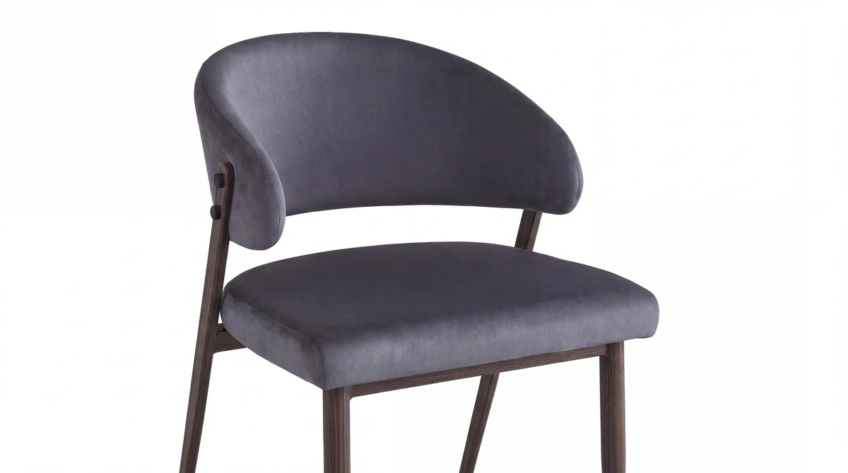 CHAISE LAMIA Pied Bois noyer Assise Gris