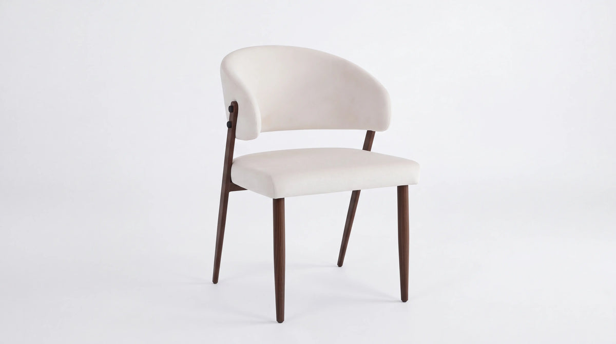 CHAISE LAMIA Pied Bois noyer Assise Beige