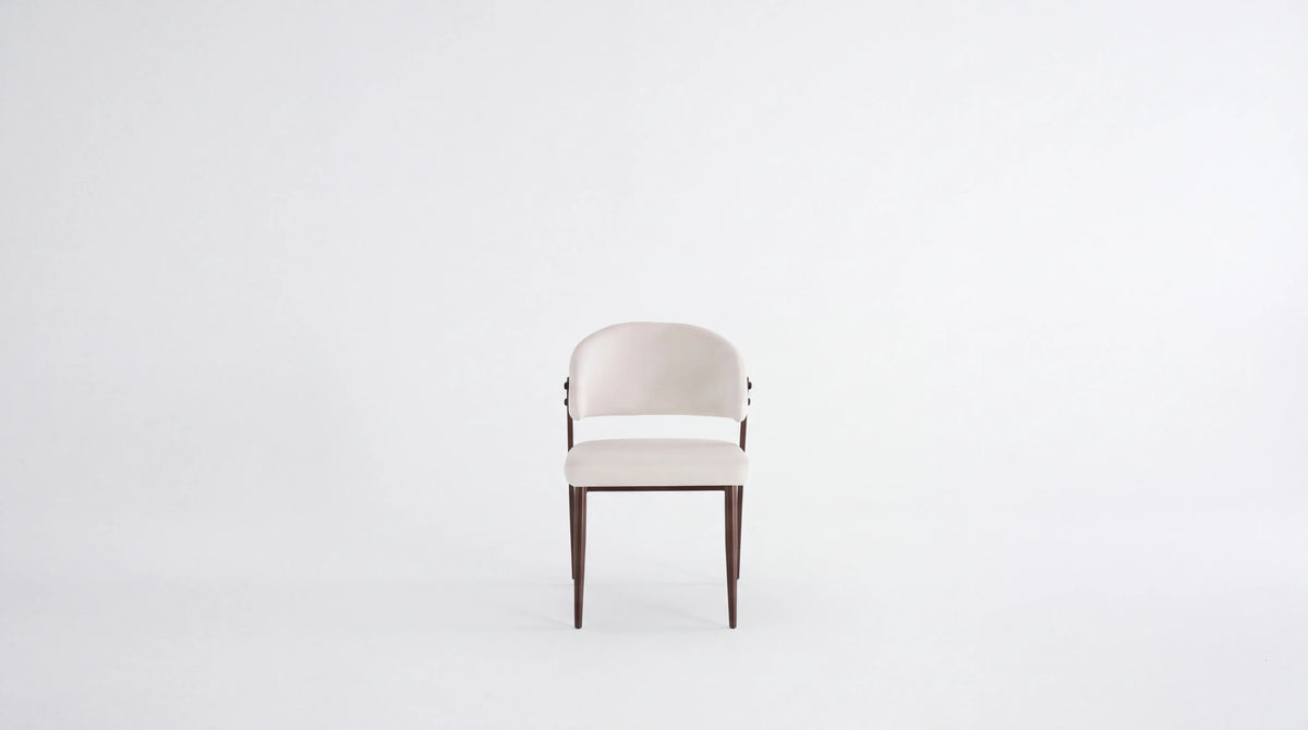 CHAISE LAMIA Pied Bois noyer Assise Beige