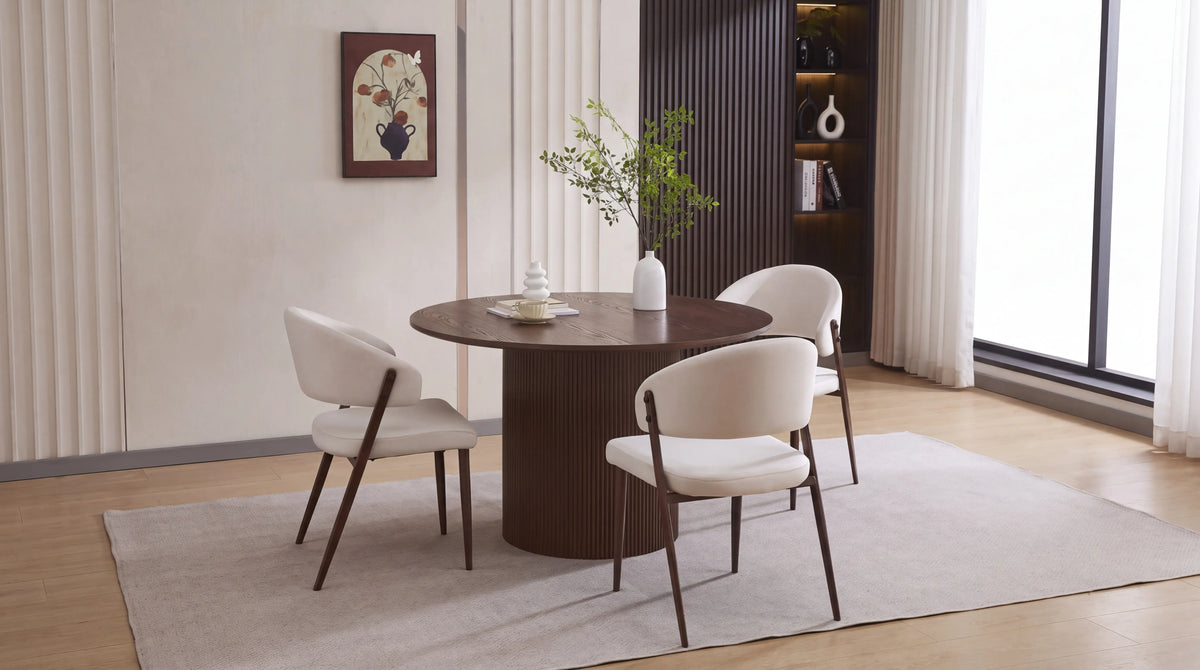 CHAISE LAMIA Pied Bois noyer Assise Beige