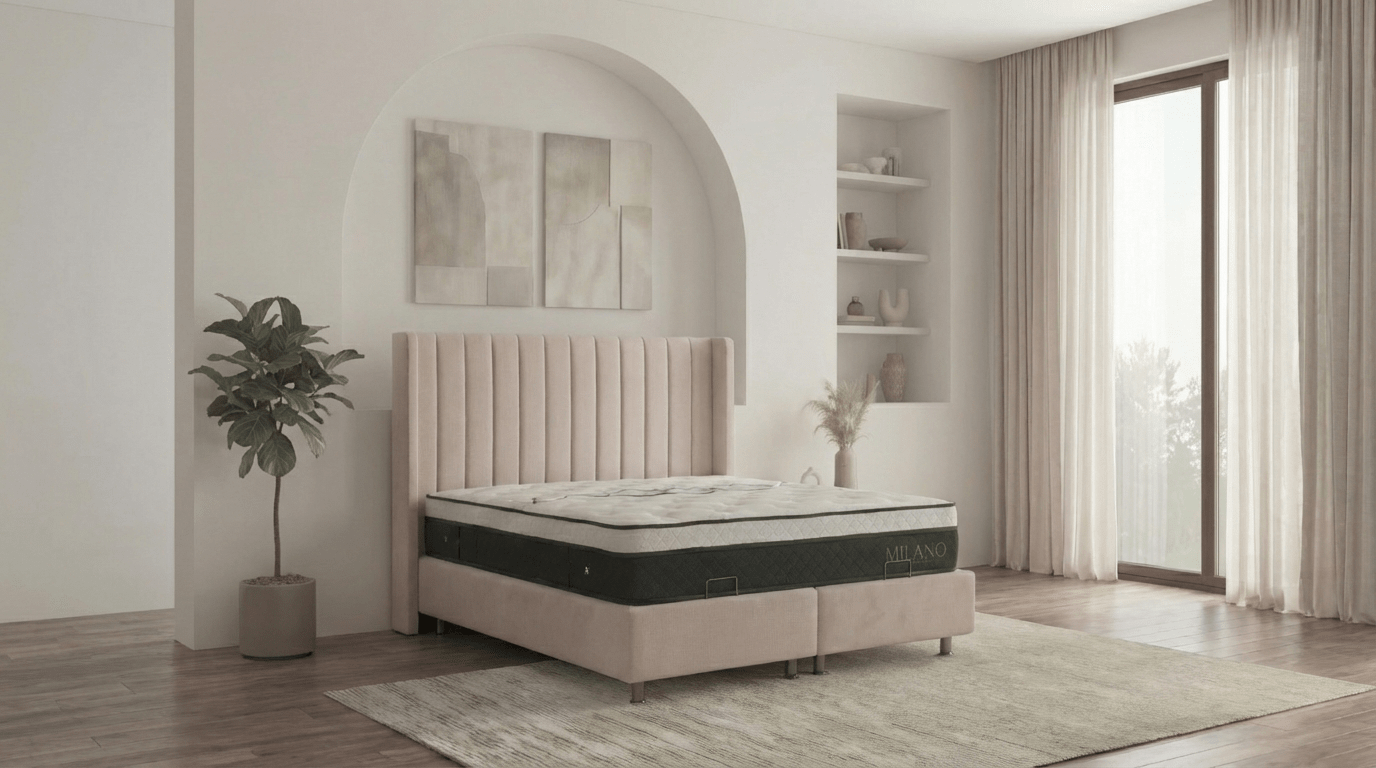 Lit coffre TOKYO en velours avec sommier et tête de lit inclus - TRUST INDUSTRIE - Beige - 