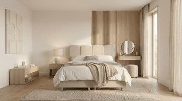 Lit coffre CELIA blanc cassé en velours - TRUST INDUSTRIE - 140 x 190 cm - 160 x 200 cm - 180 x 200 cm - 
Sans matelas - Milan - Singapour - Dubai