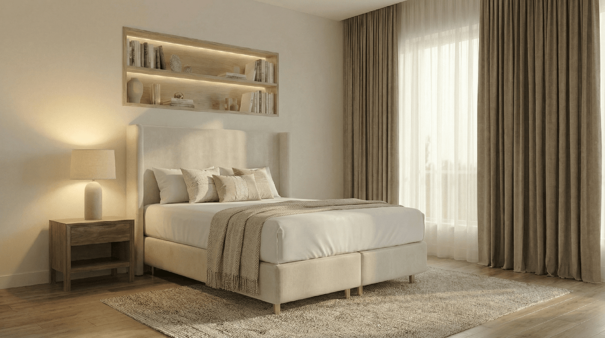 Lit coffre COCO en velours beige avec sommier et tête de lit inclus - TRUST INDUSTRIE - 140 x 190 cm - 160 x 200 cm - 180 x 200 cm - 
Sans matelas - Milan - Singapour - Dubai