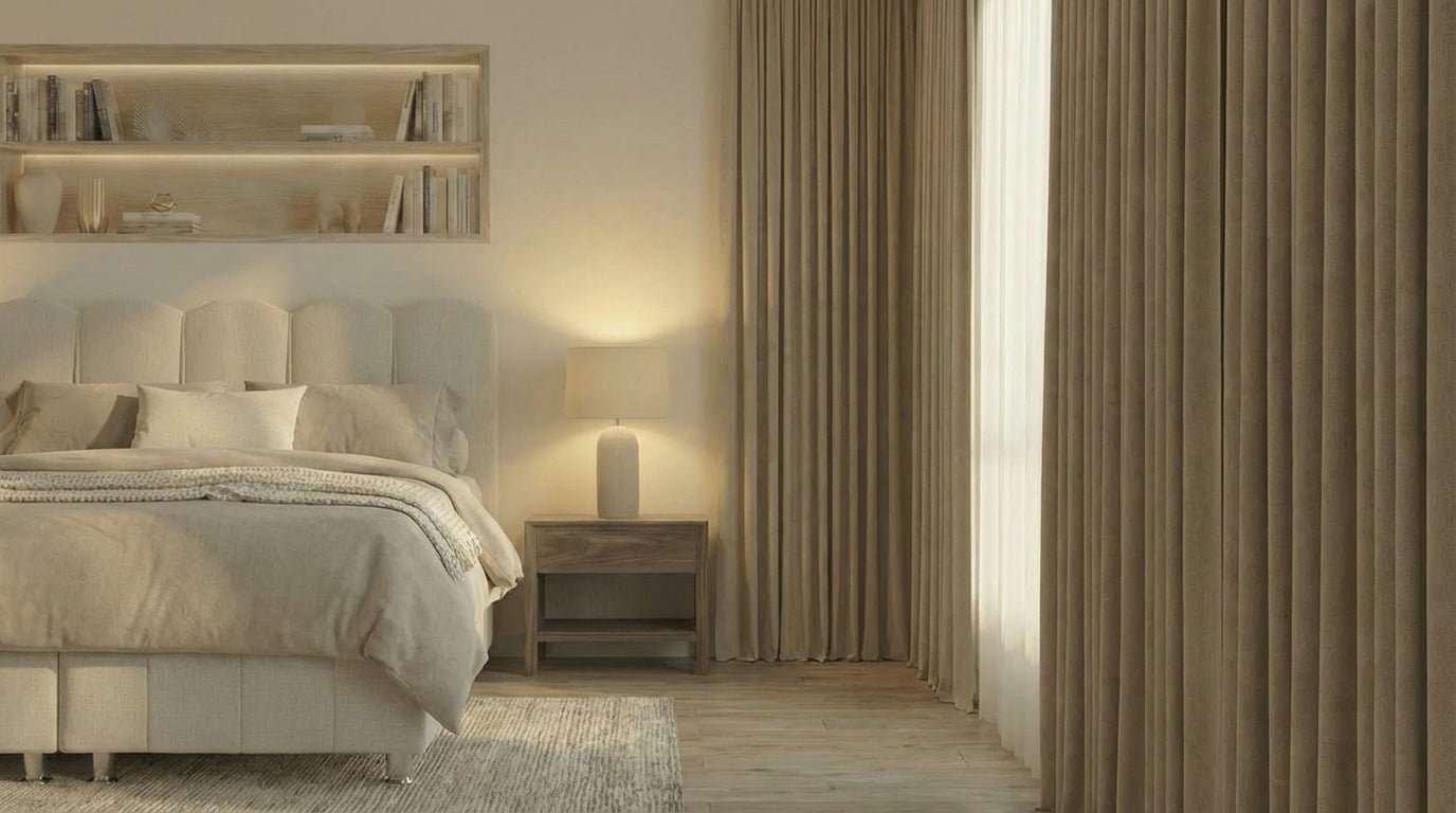 Lit coffre EMMA en tissu blanc cassé avec sommier et tête de lit inclus - TRUST INDUSTRIE - 140 x 190 cm - 