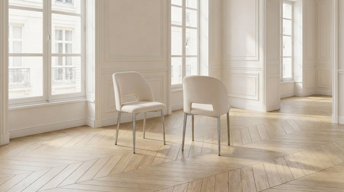 Lot de 2 chaises AVA en tissu velours et pieds en acier - TRUST INDUSTRIE - 