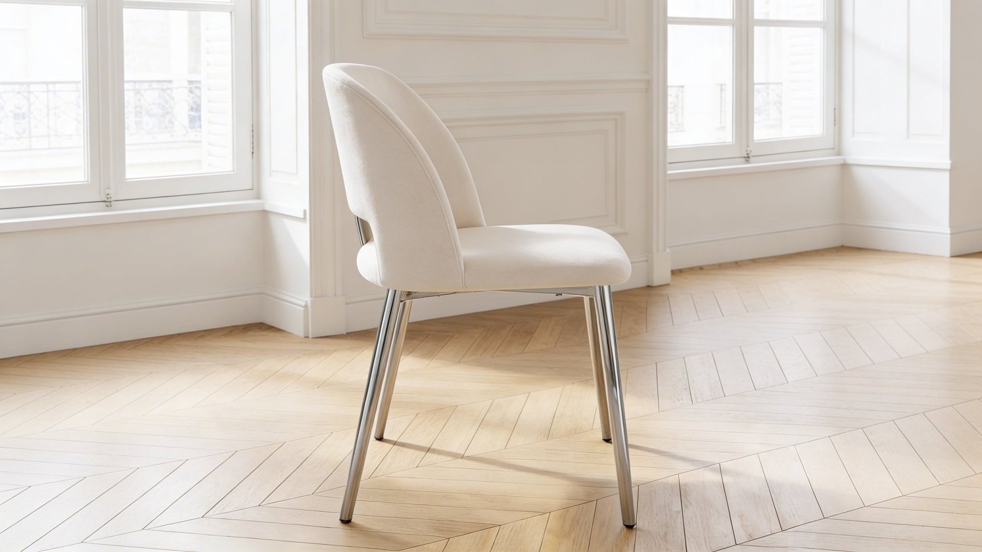 Lot de 2 chaises AVA en tissu velours et pieds en acier - TRUST INDUSTRIE - 