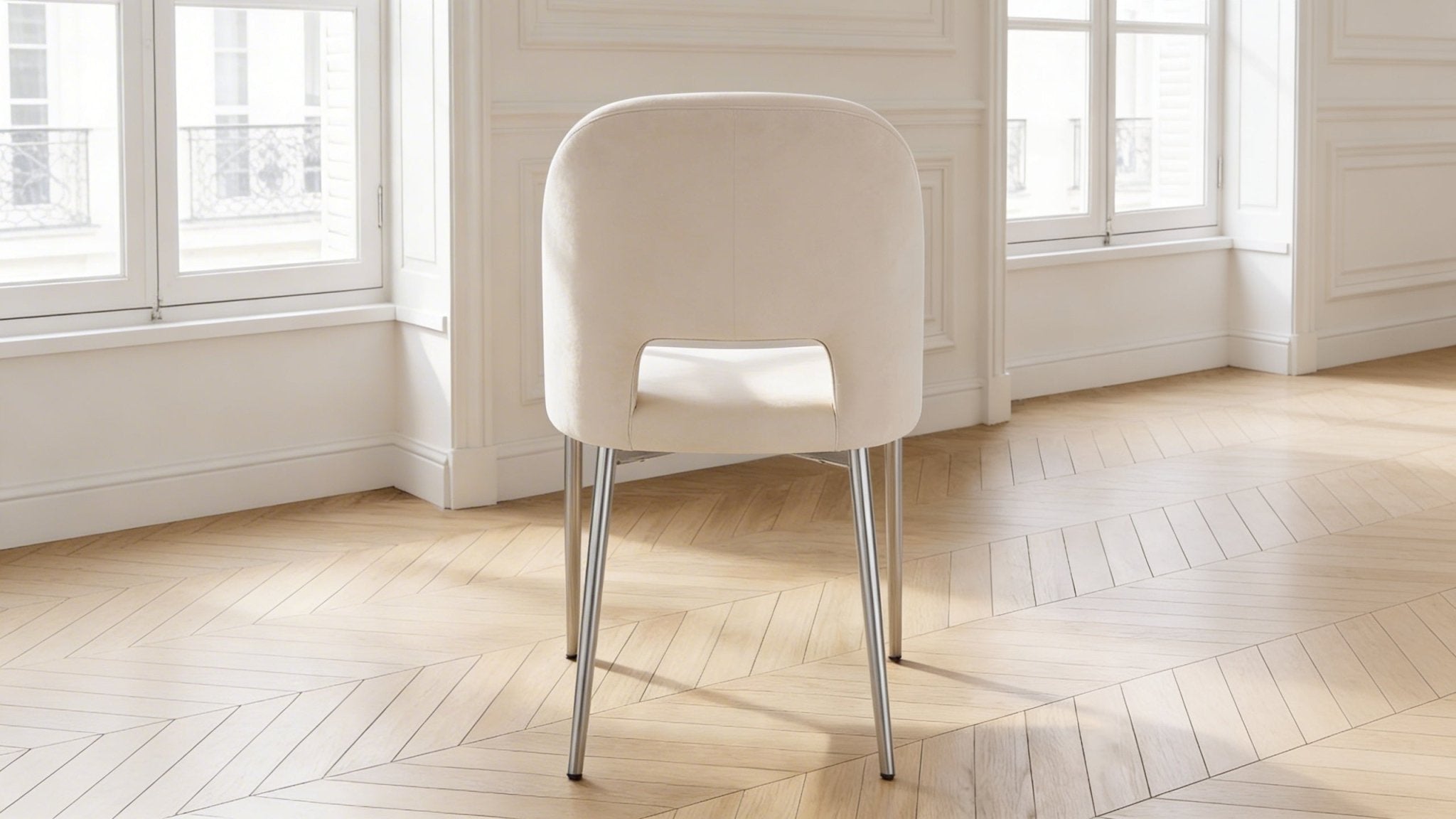 Lot de 2 chaises AVA en tissu velours et pieds en acier - TRUST INDUSTRIE - 