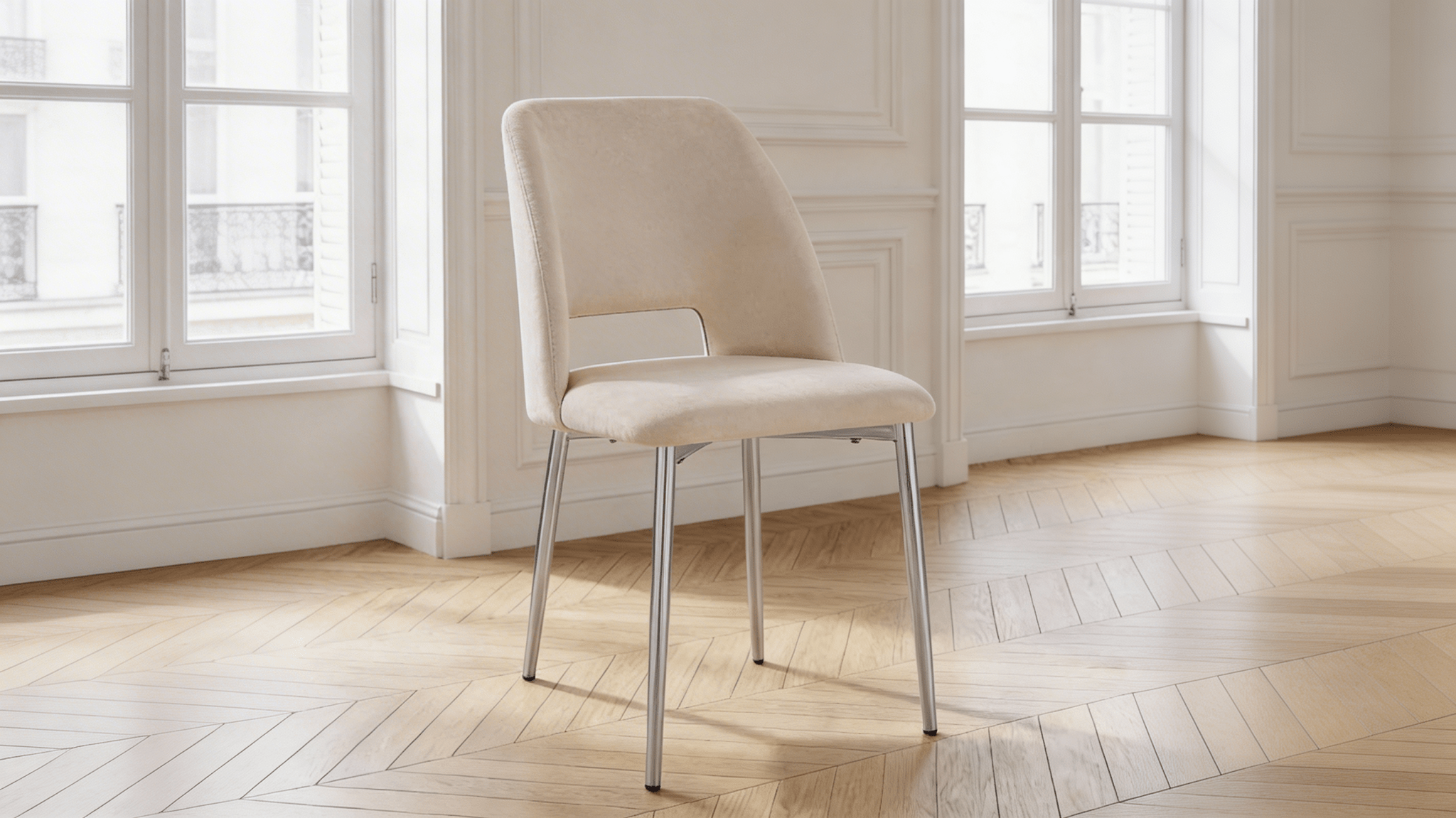 Lot de 2 chaises AVA en tissu velours et pieds en acier - TRUST INDUSTRIE - 