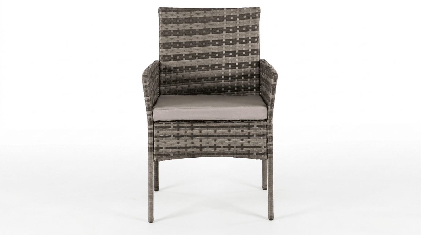Lot de 2 chaises de jardin CORTO en résine tressée gris - TRUST INDUSTRIE - 