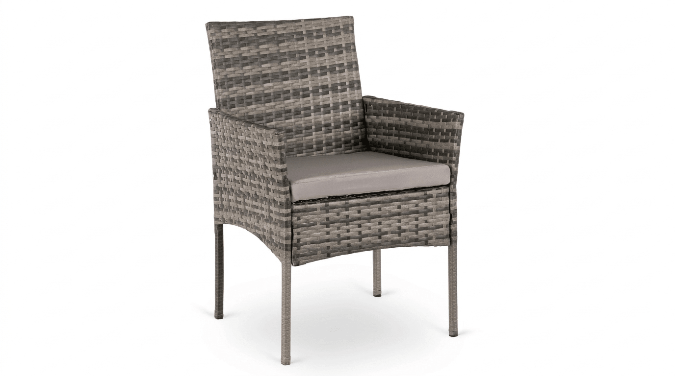 Lot de 2 chaises de jardin CORTO en résine tressée gris - TRUST INDUSTRIE - 