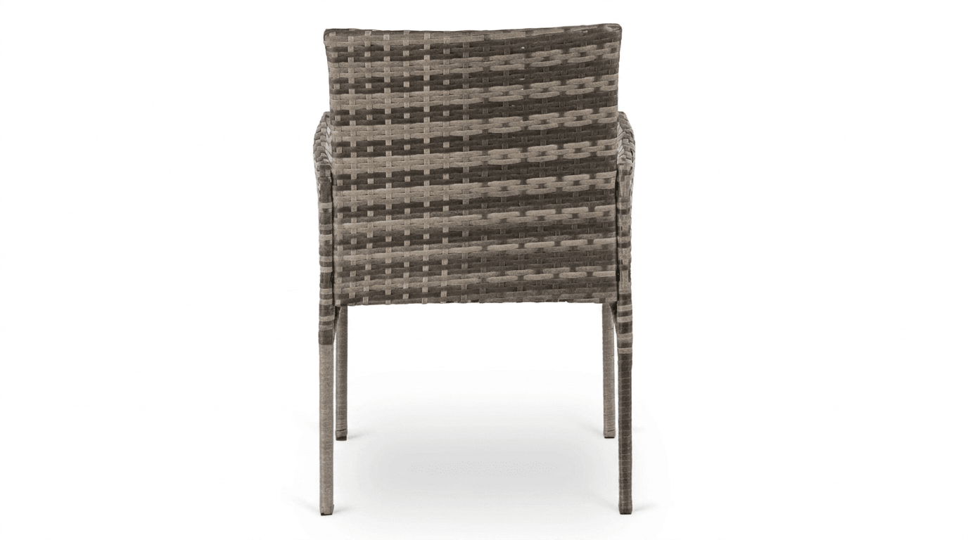 Lot de 2 chaises de jardin CORTO en résine tressée gris - TRUST INDUSTRIE - 