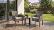 Lot de 2 chaises de jardin CORTO en résine tressée gris - TRUST INDUSTRIE - 