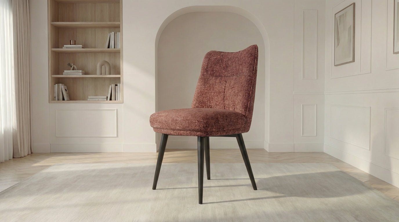 Lot de 2 chaises de salle à manger modernes DYKA en tissu blanc rembourré et pieds noirs en acier - TRUST INDUSTRIE - Écru - 