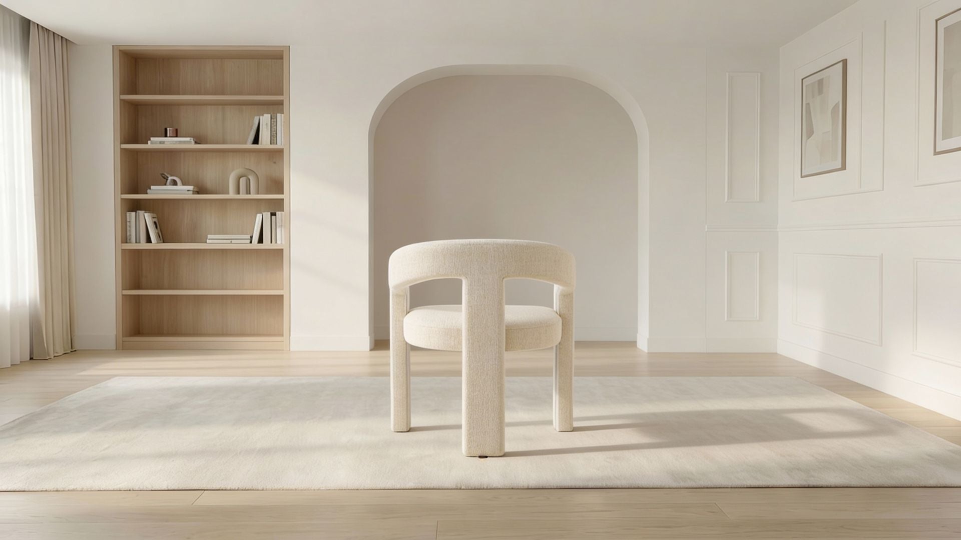 Lot de 2 chaises de salle à manger modernes FRIDA en tissu tweed blanc rembourré - Trust Industrie - Vert kaki - Vert kaki - 