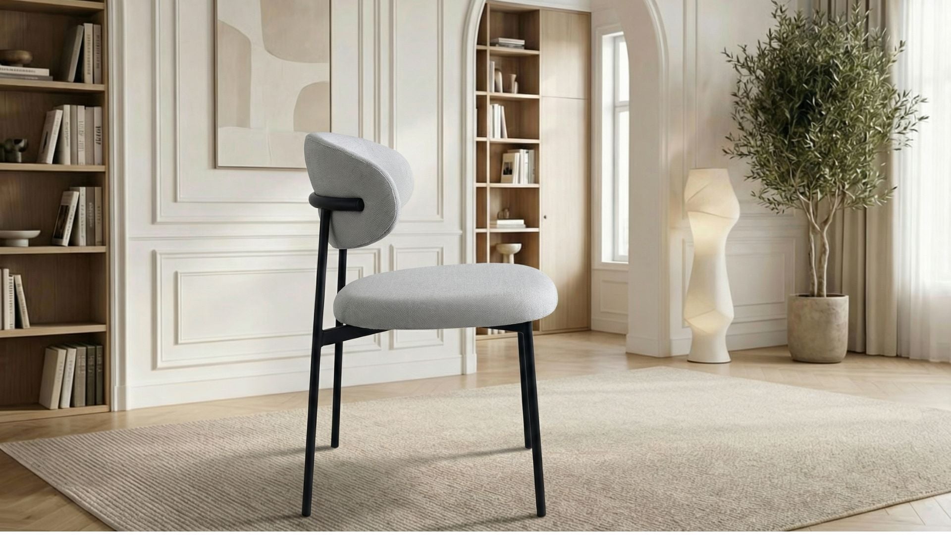 Lot de 2 chaises de salle à manger modernes LULU en tissu velours beige et pieds noirs en acier - Trust Industrie - Noir - Beige - 