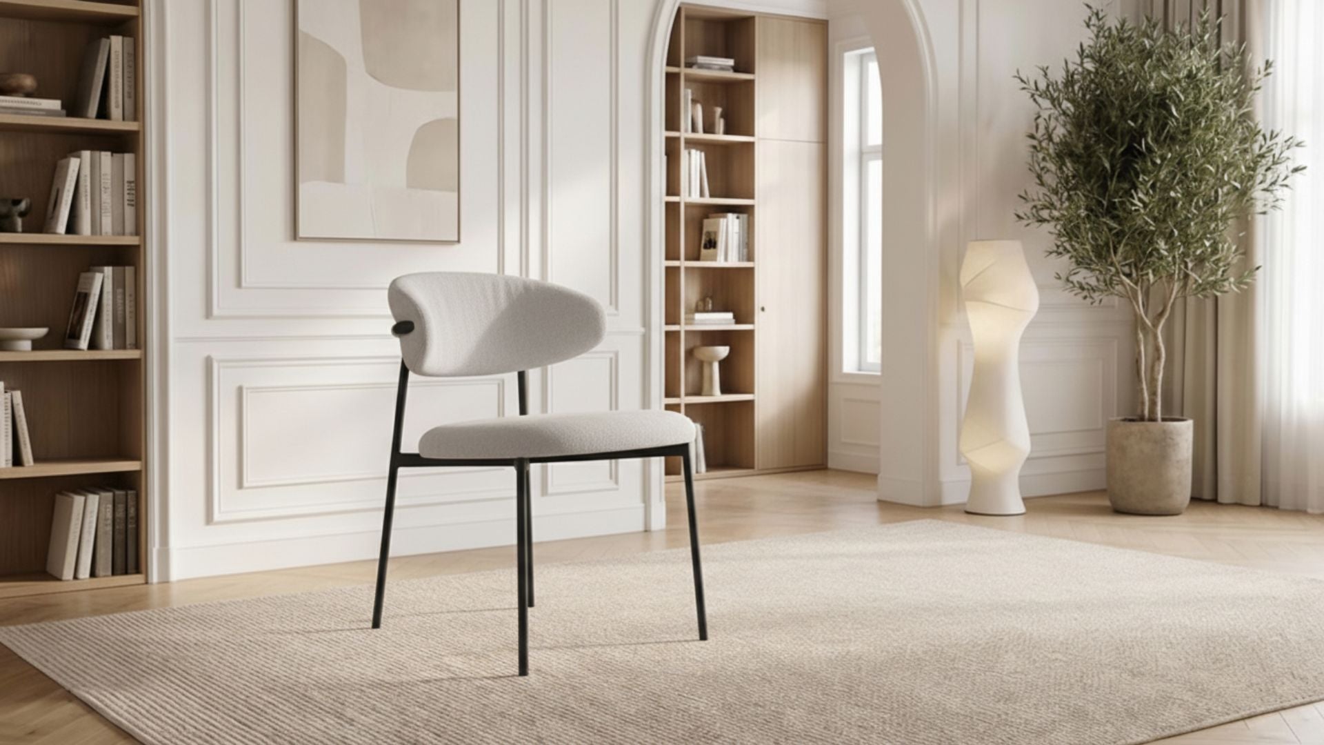 Lot de 2 chaises de salle à manger modernes LULU en tissu velours beige et pieds noirs en acier - Trust Industrie - Noir - Beige - 