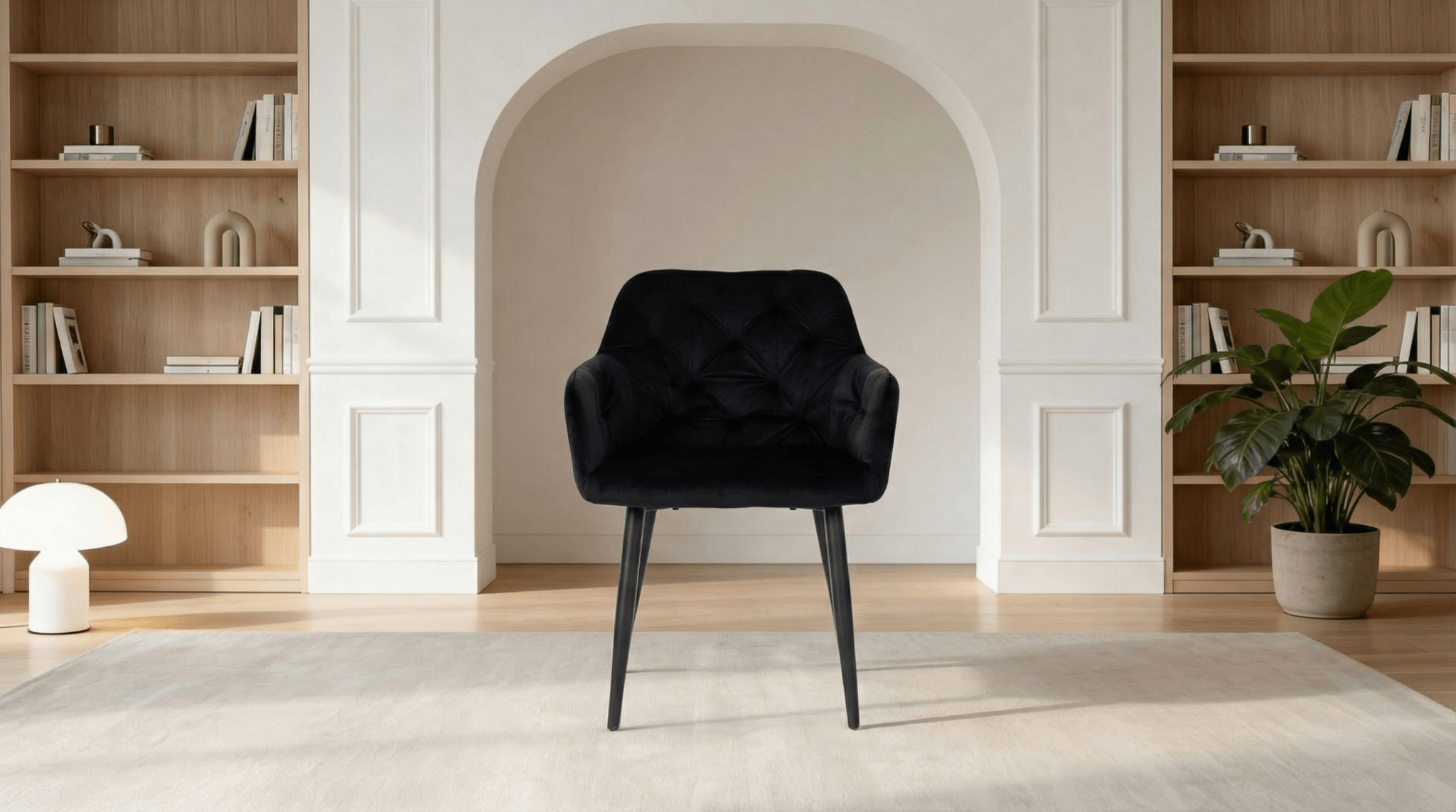 Lot de 2 chaises de salle à manger modernes MARIA noir - noir