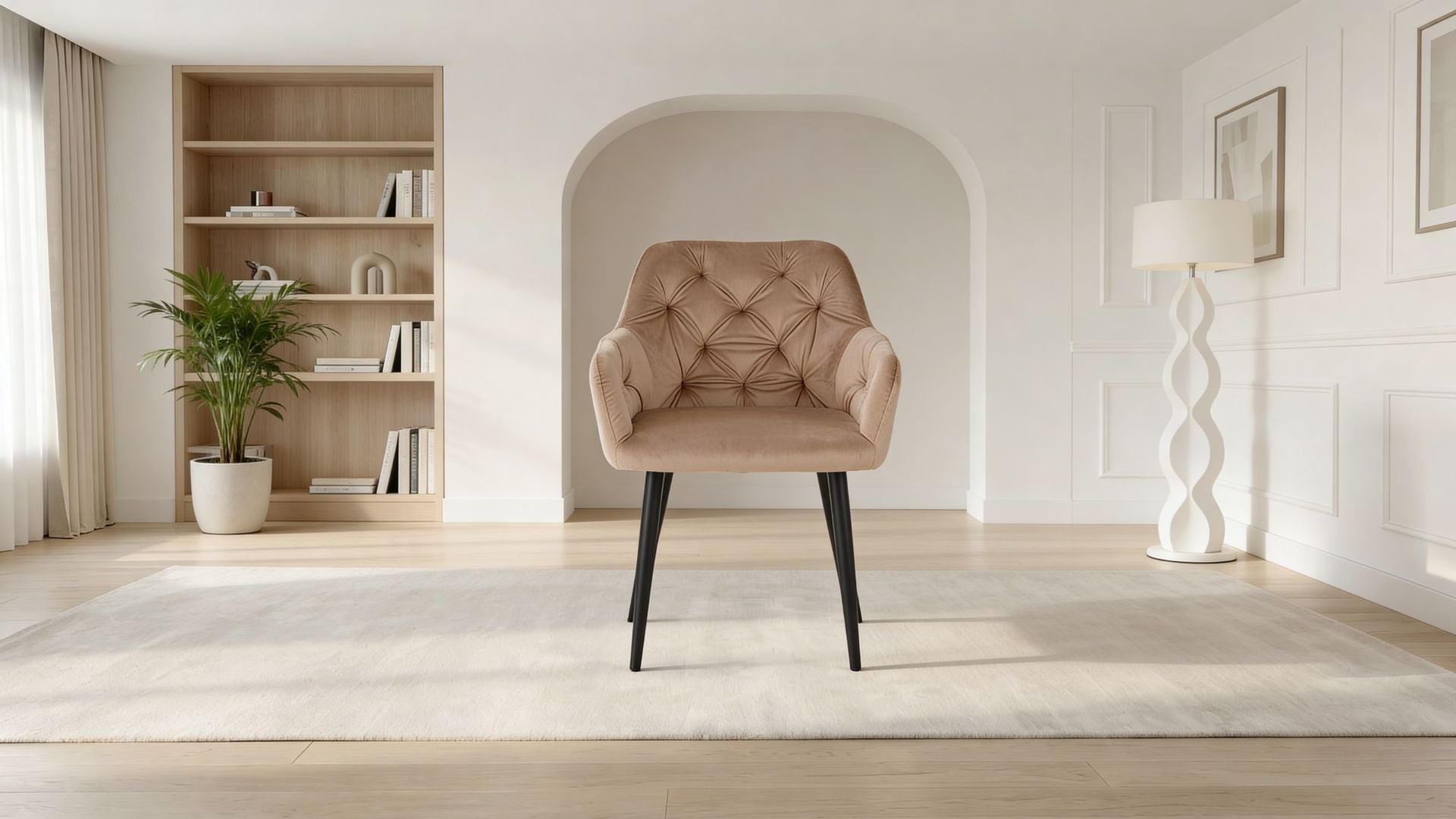 Lot de 2 chaises de salle à manger modernes MARIA - champagne