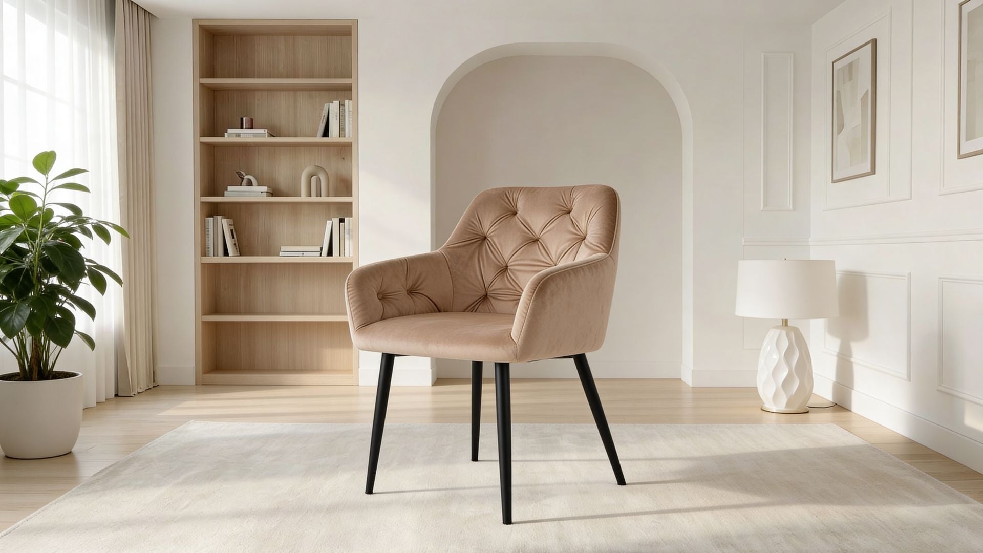 Lot de 2 chaises de salle à manger modernes MARIA - champagne