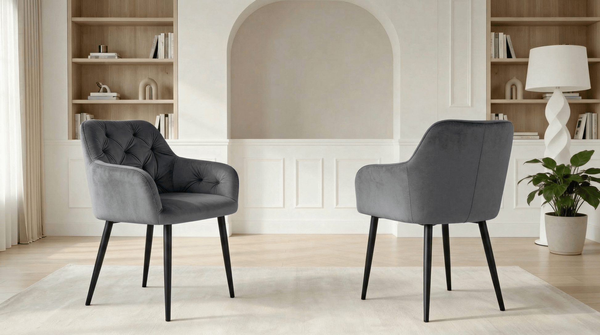 Lot de 2 chaises de salle à manger modernes MARIA - gris