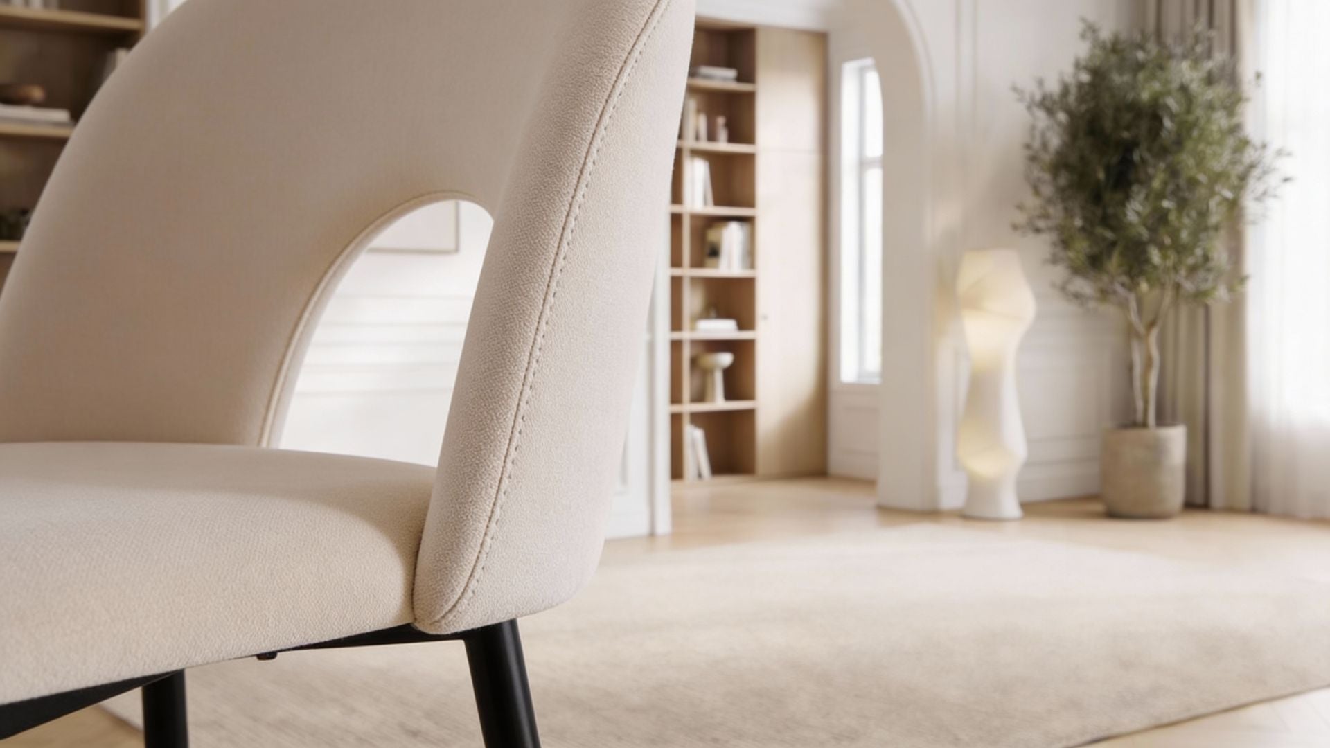 Lot de 2 chaises de salle à manger modernes TEDDY en tissu velours beige et pieds noirs en bois - Trust Industrie - Gold - Beige - 