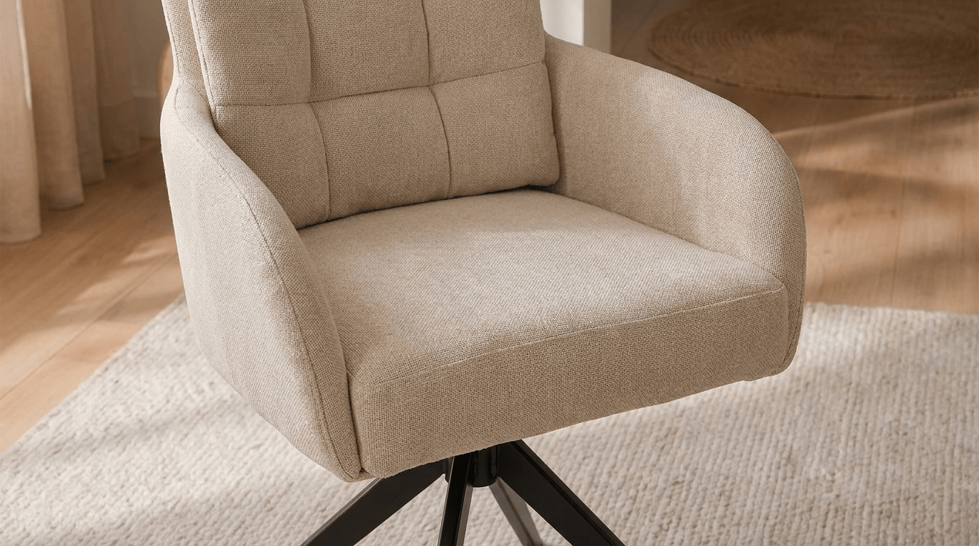 Lot de 2 chaises pivotantes JULY - TRUST INDUSTRIE - Crème - 