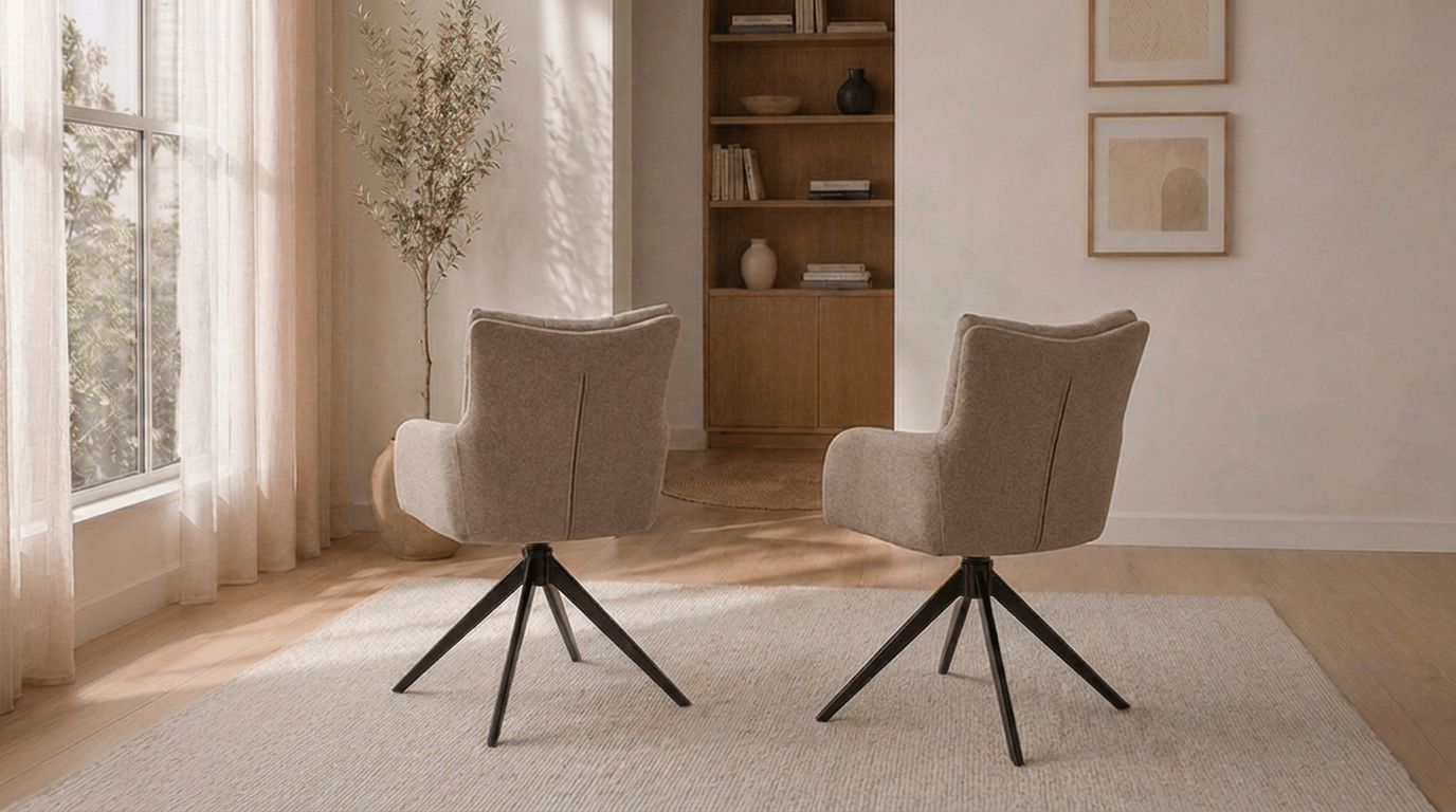 Lot de 2 chaises pivotantes JULY - TRUST INDUSTRIE - Beige - 